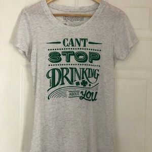 Sz L NWOT Tipsy Elves St Patrick’s Day Can’t Stop Drinking About You t shirt